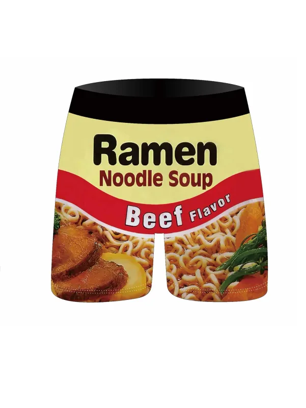 3 db Random Snack Rajzfilm mintás Férfi Alsónadrág Ice Silk Cool Gyorsan száradó és lélegző férfi fehérnemű — image 3