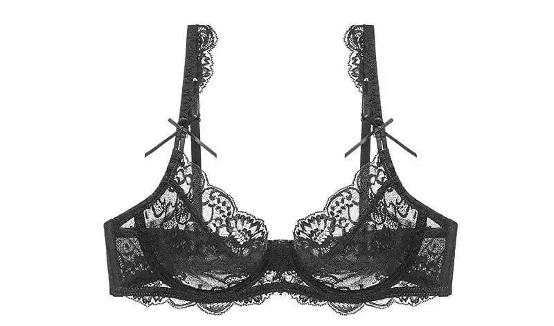 Lace Minimizer Bra Ultra Thin Sponge Free Wirefree Seamless Full Coverage Bust Push Up Comfort Lingerie Set BANERDANNI