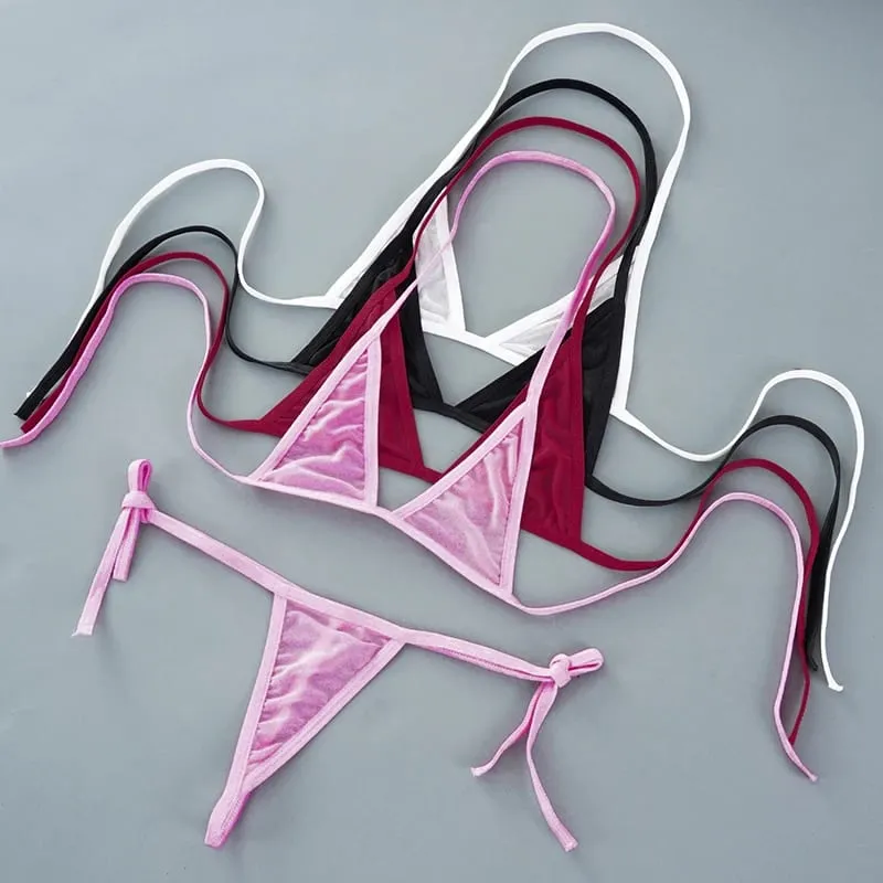 2PCS Women Sexy Lingerie Sets Ultra-thin Mesh Wirefree Bra Set Lingerie Ultra Hot Transparent Exotic Underwear Set ng Pambabae — image 4