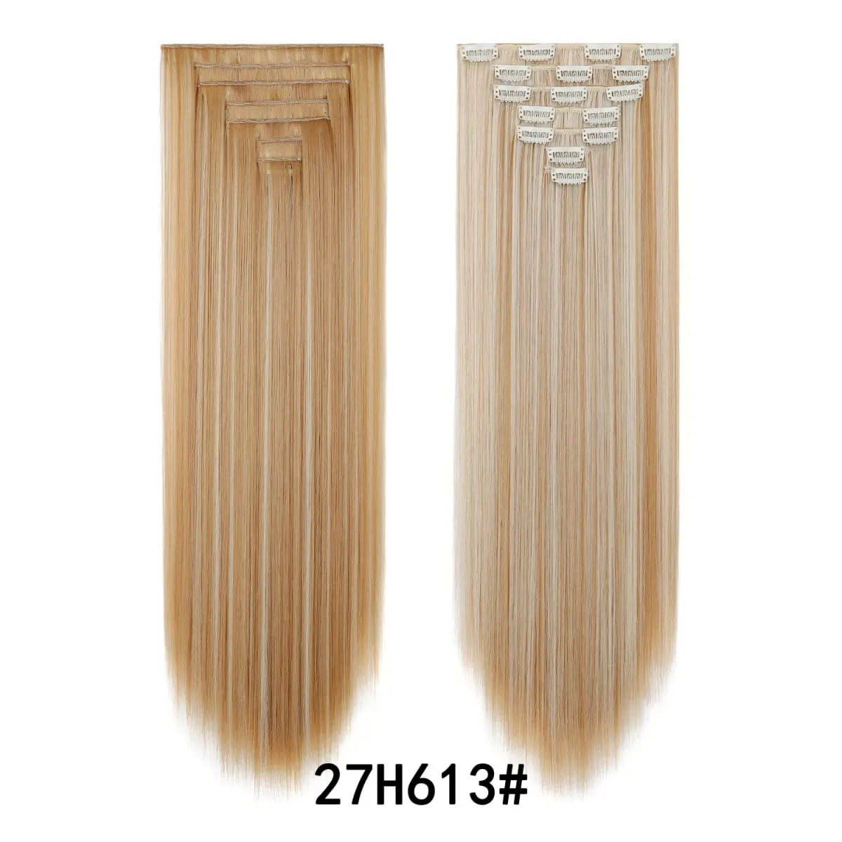 24 Inch Clip-in Hair Extensions 7 Pcs Long Straight Synthetic Hair Extensions Invisible Clip-ins Hairpieces for Women Daily