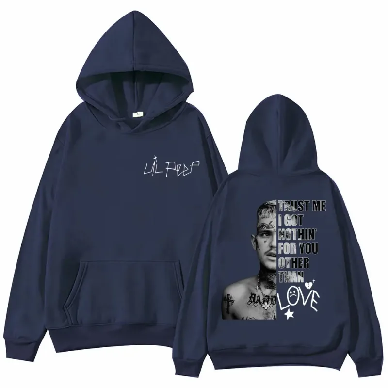 Rapper Lil Peep Merch Hoodies Homens Mulheres Roupas Hip Hop Vintage Pullovers Moda Casual Oversized Moletom Com Capuz Streetwear — image 3