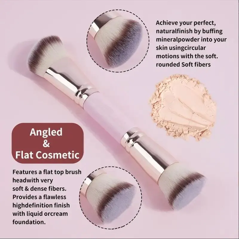 4Pcs Skin-friendly Dual Ended Makeup Brushes Non-irritating Foundation Blush Concealer Powder Cosmetic Brushes