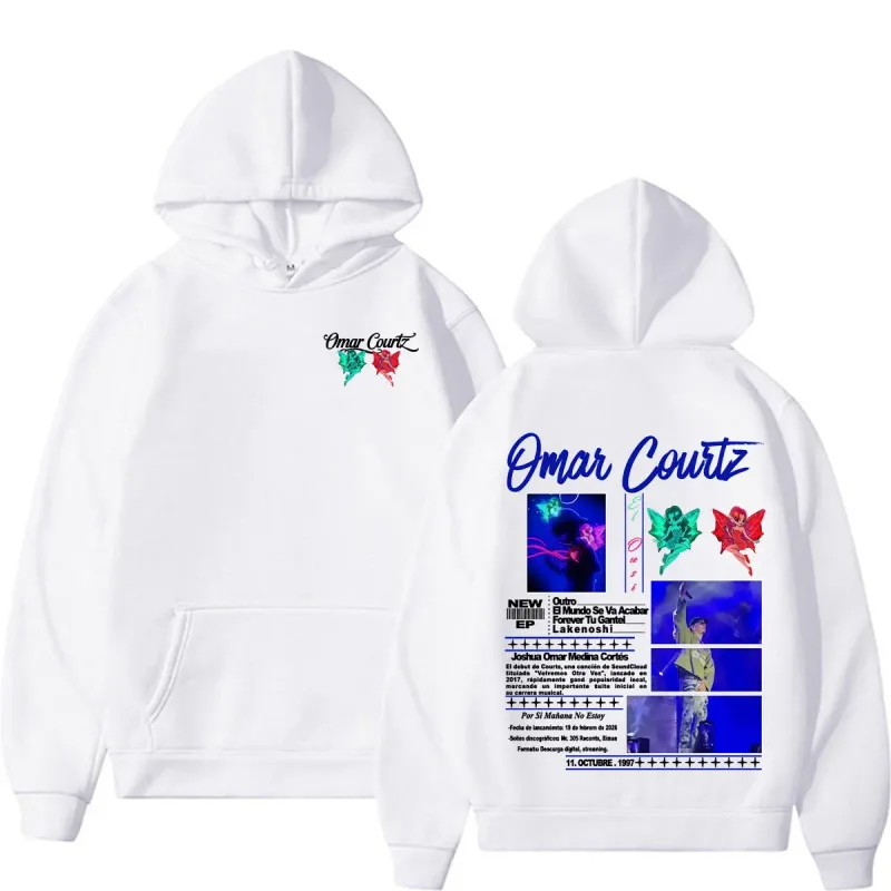 Omar Courtz Por Si Manana No Estoy Tour Merch Hoodies Men Women Fashion Aesthetics Hip Hop Sweatshirts Casual Cozy Fleece Hoodie — image 6