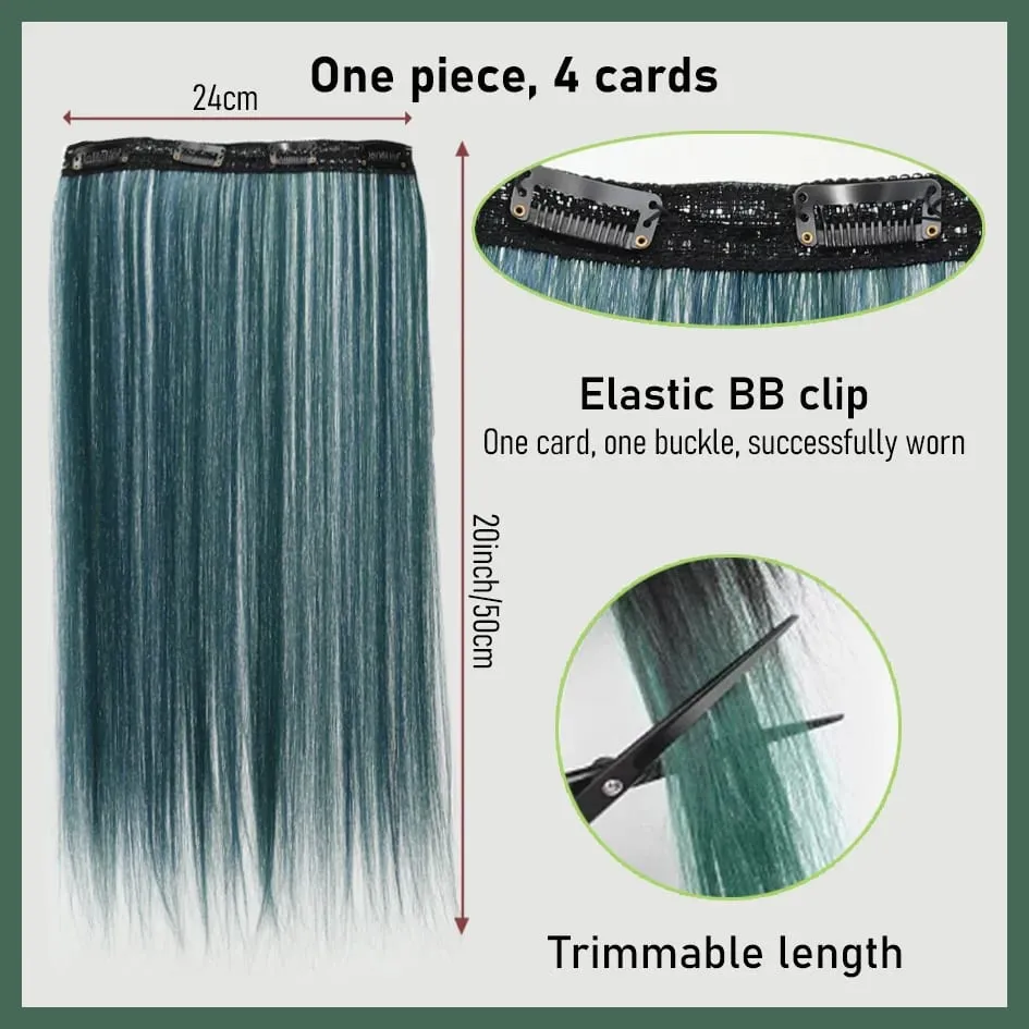 synthetic 20 inch coloured straight hair extensions wig chemical fibre card hair women wigs holiday party Halloween Christmas — image 4