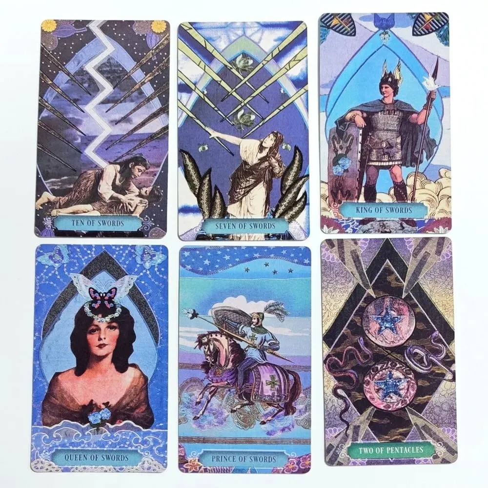 Double-embossed The Zerner-Farber Tarot Deck 10.5*6cm 78 Pcs Collage Art Tarot Cards Spiritual Divination Tool in Rigid Box — image 2