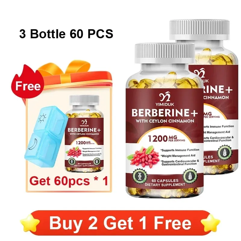 Berberine 1200mg Supplement understøtter AMPK-aktivering Sund glukosemetabolisme Immunitet og vægtkontrol for voksne — image 9