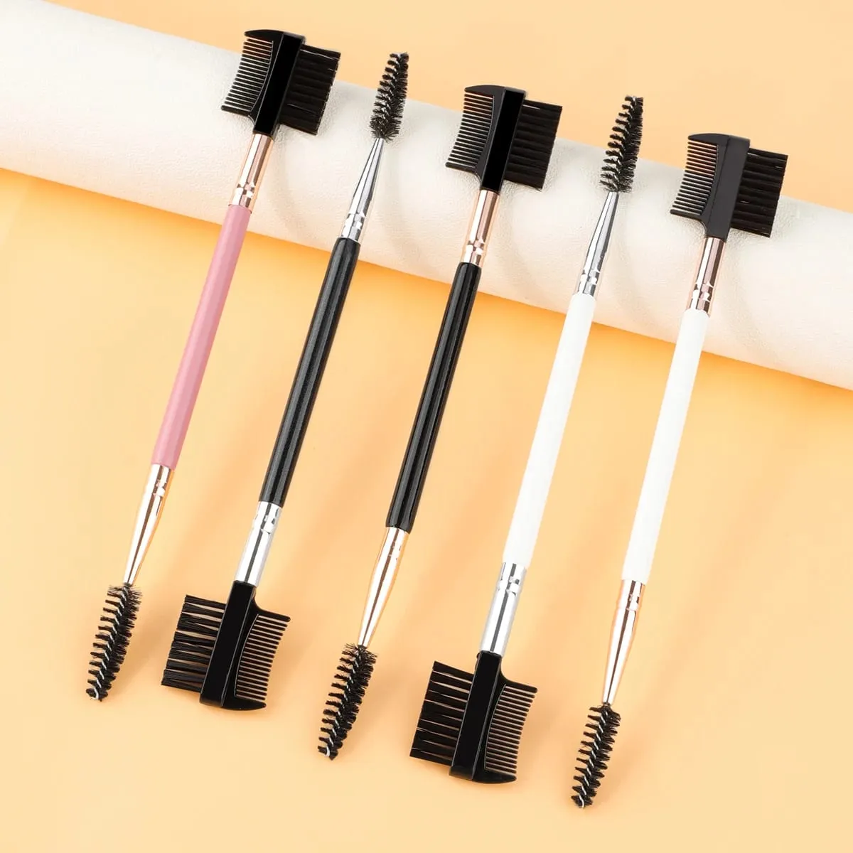 1/2/5PCS 3 Head Eyebrow Eyelash Shaper Double Head Brush Makeup Grooming Tool Cosmetic With 3 Different Spoolie Brushes — image 6