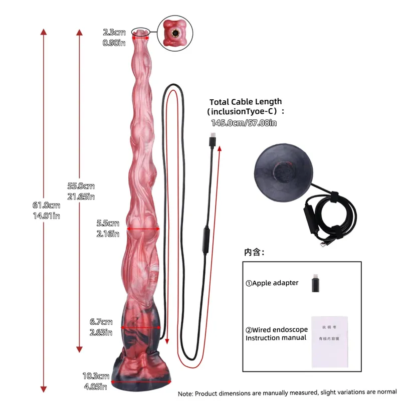 Plugue anal longo de silicone com função de endoscópio inteligente, ponto G, estimulação profunda, brinquedos sexuais, câmera, luz de LED, exploração corporal — image 10