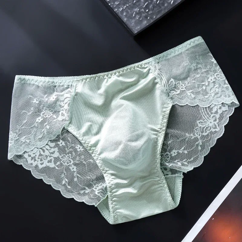 Men's Lace Briefs 3d U Convex Pouch Lingerie Ice Silk Breathable Thin Underwear Sexy Low-Rise Panties Sissy Feminization — image 10