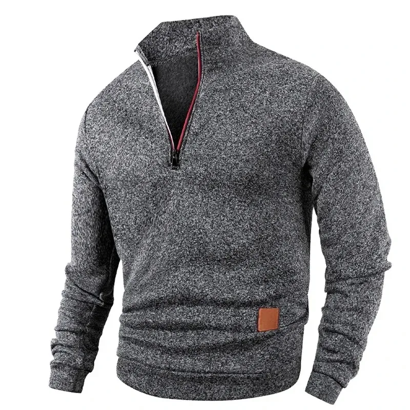 Animal Game Men's Half Zipper Sweatshirts Long Sleeve Solid Pullover Turtleneck Streetwear Warm Jacket Sport Coats Outerwear — image 7