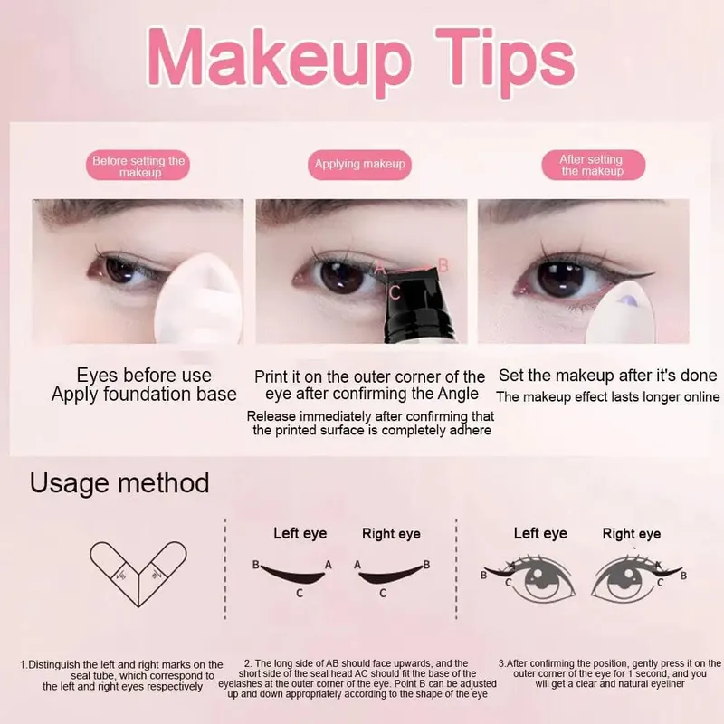 Sello delineador de ojos giratorio DIY, delineador de ojos de doble punta integrado en negro y marrón, plantilla de ala, bolígrafo líquido de larga duración resistente al agua y a prueba de manchas — image 5