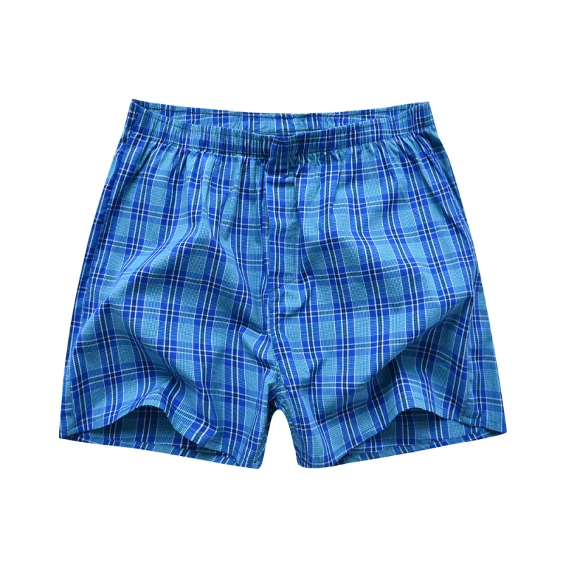 Roupa interior masculina boxer xadrez cuecas 100% algodão shorts masculinos calcinha listrada solta de alta qualidade oversize respirável dropshipping