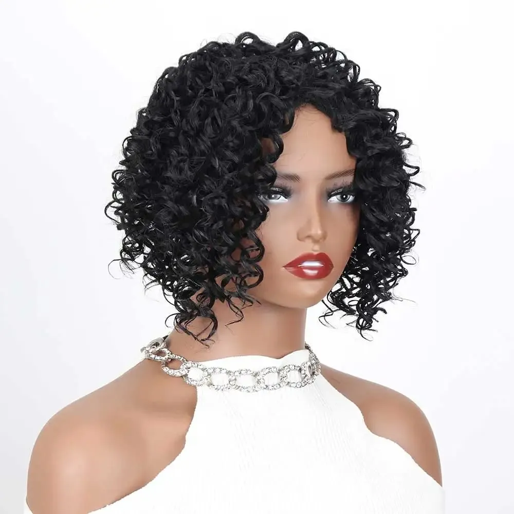 Synthetic Kinky Curly Hair Topper Clip-in Afro Curly Hairpiece for Women Top Hairpiece for Thinning Hair Increase Hair Volume