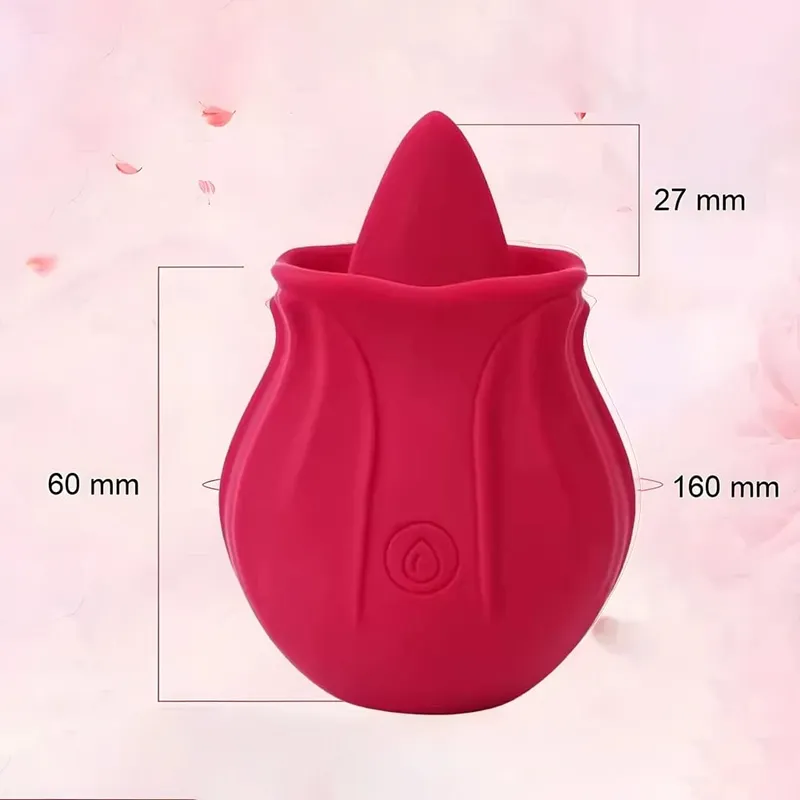 Rose Shaped Vibrator Body-Safe Silicone Sex Toy para sa Babae Waterproof Rechargeable Multi-Speed Vibrations Maingat na Regalo ng Pang-adulto