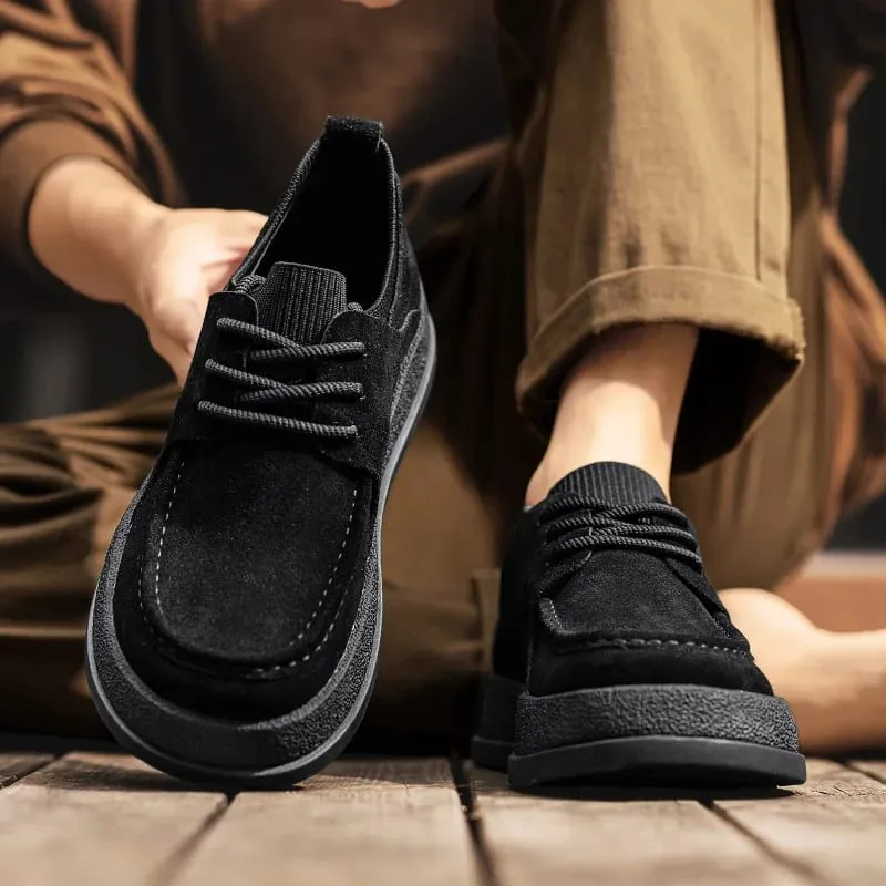 Autumn Wide Toe Spring New Men's Cowhide Fashion Versatile Single Short Boots Soft Leather Men's Boots Zapatillas De Deporte — image 6