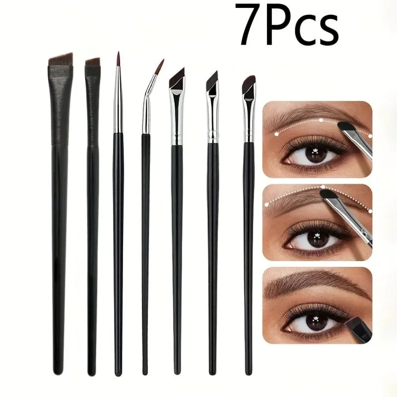 7pcs Precision Eye Makeup Brush Set Eye Makeup Brush Blade Eyeshadow Eyeliner Brush Slanted Eyebrow Makeup Brush — image 1