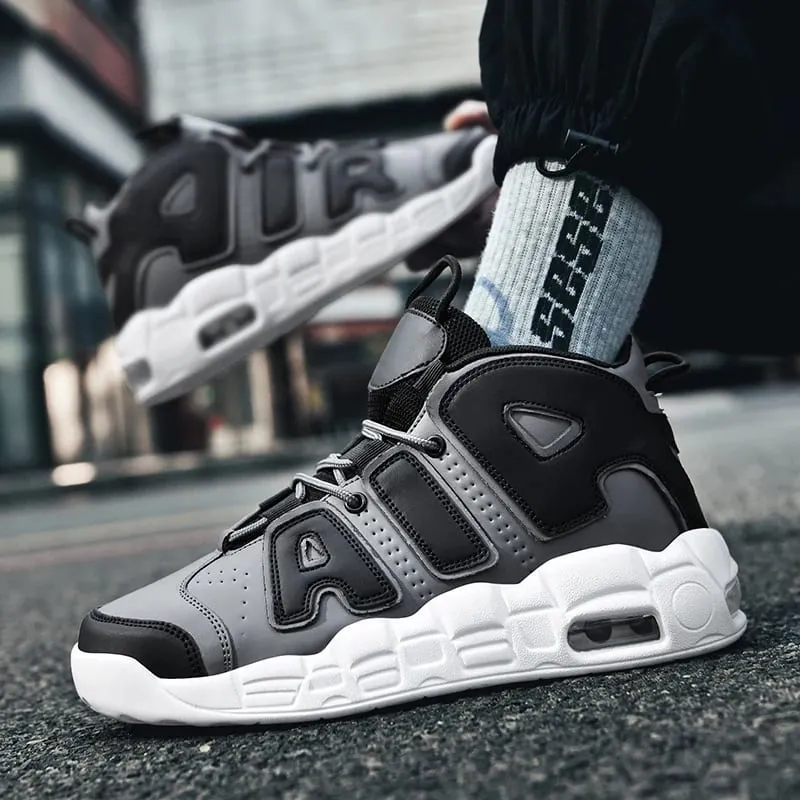 New Large-sized High-top Men's Shoes Lightweight and Anti-slip Air Cushioned Sports Running Shoes Casual Basketball Shoes — image 4
