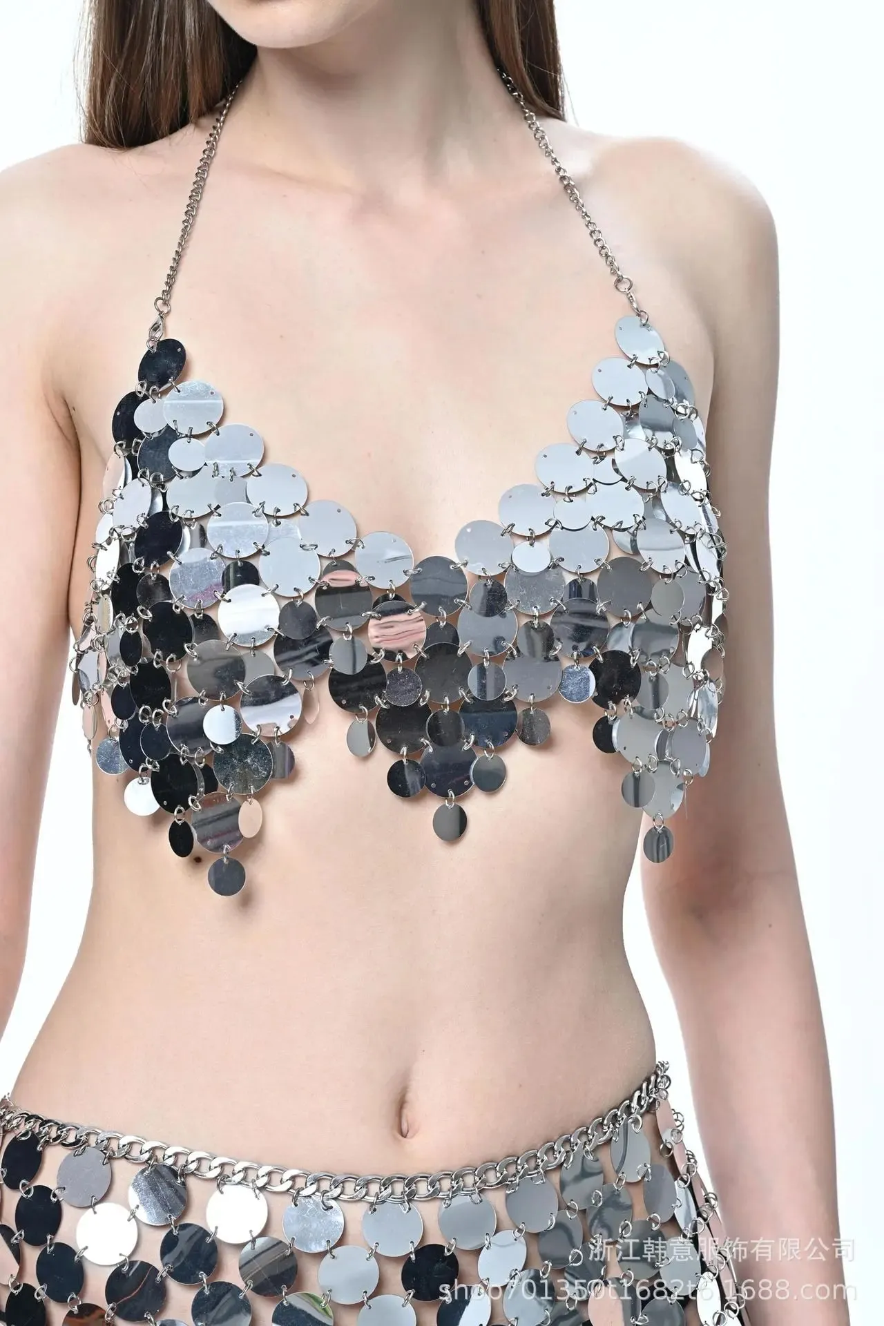 Sexy Sequin Dress Shiny Suspender Vest Party Nightclub Skirt Set — image 10