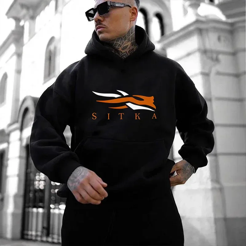 2026 Bagong SITKA Letter Printed Fashion Men's Street Harajuku Y2K Autumn/Winter Hoodie Hip Hop Warm Sports and Leisure Clothing — image 4