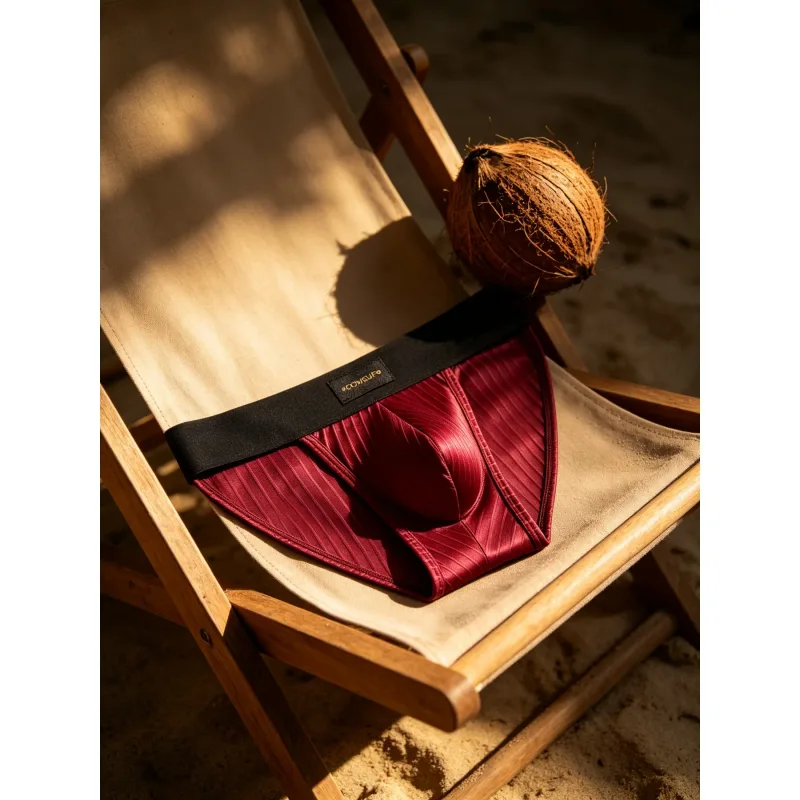 Cuecas masculinas listradas brilhantes triangulares, cuecas frontais com protuberância, sexy, cintura baixa, slim fit, cuecas diárias masculinas dp915