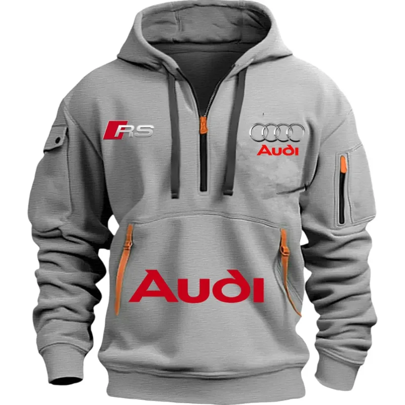 Roupas esportivas Audi adequadas para homens, ternos de ciclismo estilo esportivo ao ar livre, moletons com capuz e abas com estampa de rua — image 5