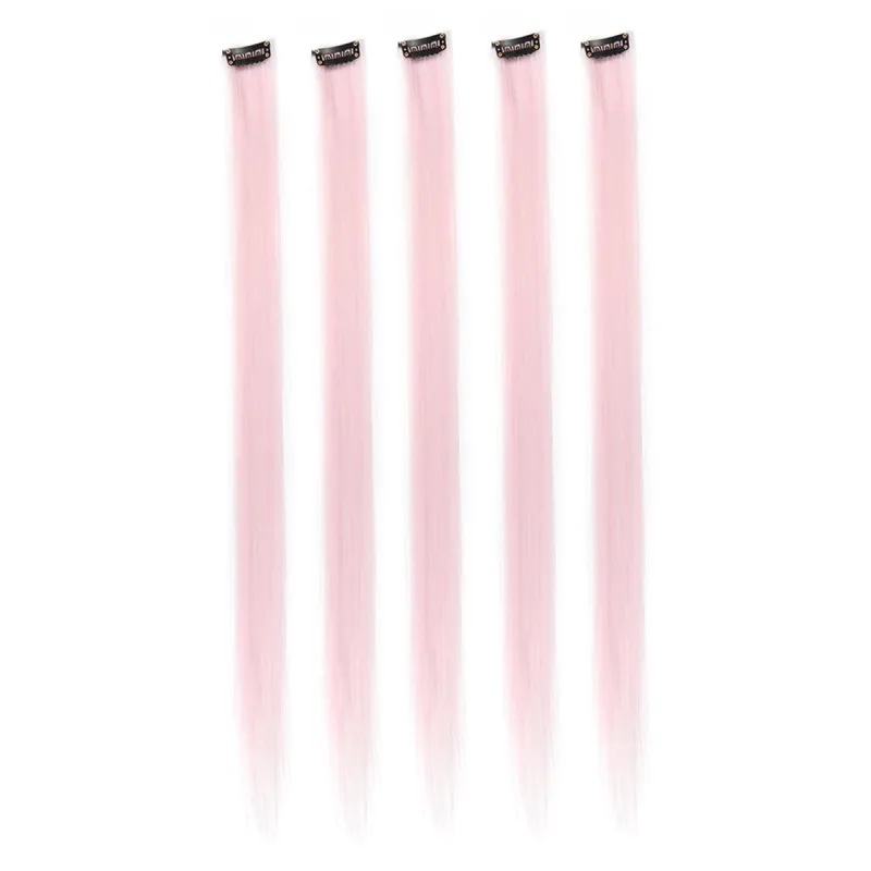 5pcs/set Colorful Clip In Synthetic Hair Extension Rainbow Long Straight Hairpieces For Women Girl Kids Y2K Style Daily Party — image 27