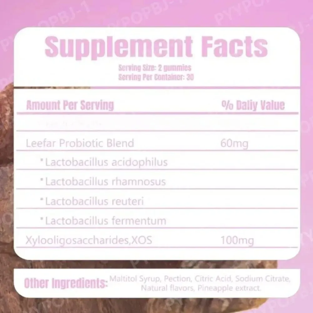 Women’s Probiotic Gummies with Prebiotics Pineapple Flavor Vegan Daily Supplement Digestive Friendly Formula 60 Count — image 6