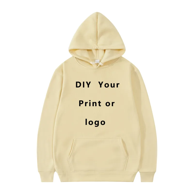 Logo/Gambar Jenama Rekaan Anda Sendiri Disesuaikan Di mana-mana Lelaki Wanita Hoodies DIY Sweatshirt Kasual Hoody Fesyen Baharu — image 15