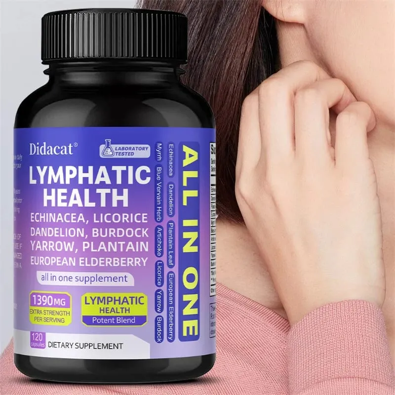 Natural Lymphatic Health Capsules Detox Cleanse Reduce Puffiness Water Retention Support Thyroid Health & Immune Defense — image 2