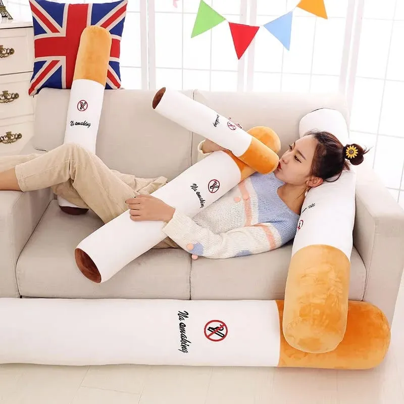 Hot Decoration Creative Smoking Cylindrical Sleeping Cushion Cigarette Pillow Plush Toys Fashion Boyfriend Birthday Gift — image 2