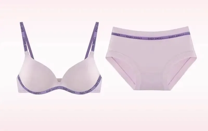 New Dopamine Color Seamless Wireless Bra Set Push Up Gather Sexy Lingerie Panties Underwear For Women 32‑38AB bra set — image 17