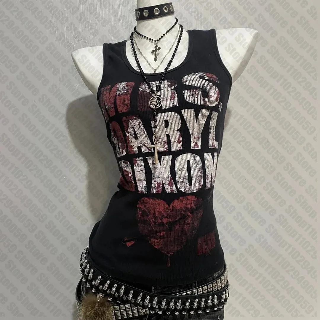 Women Clothes Crop Tops Y2k Vintage Top Harajuku Women's Corset Aesthetic Clothing Tanks & Camis Trashy Y2k 2000s Emo Summer