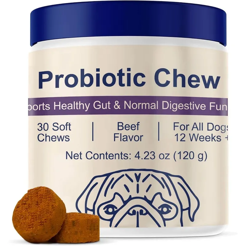 Probiotics Chews for Dogs Support Gut Health Paminsan-minsang Diarrhea Digestive Health at Pana-panahong Allergy - 30 Soft Chew