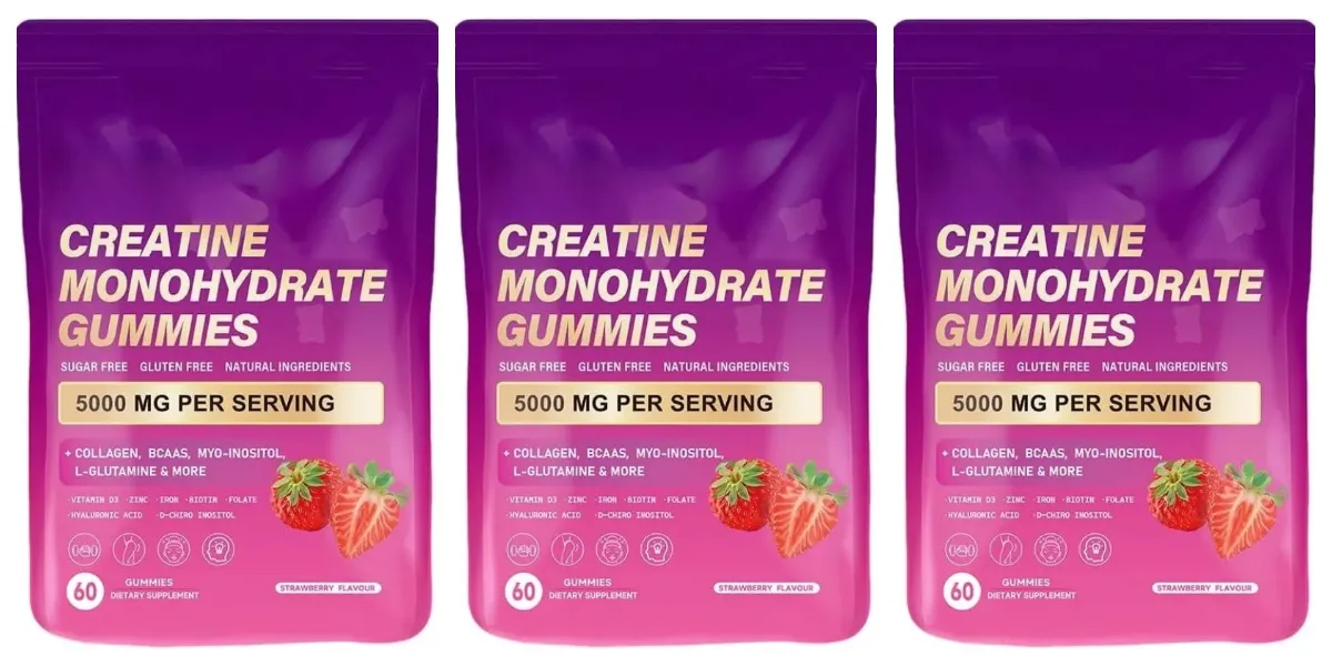 Creatine Monohydrate Gummies 60 Count with Collagen Biotin Vitamin D3 & Hyaluronic Acid for Daily Pre & Post Workout Recovery — image 9