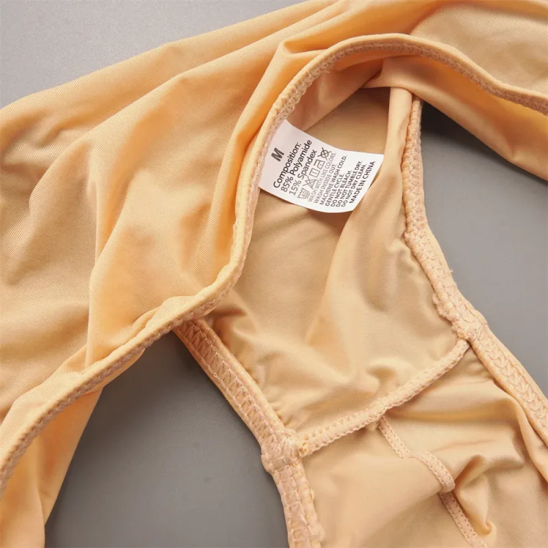 Thin Ice Silk Low Waist Men Briefs Solid Color Semi Transparent Underwear Plus Size Bulge Pouch Smooth Breathable Soft Panties — image 21