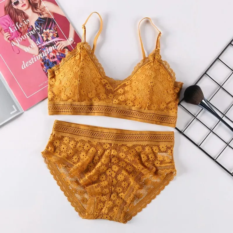 Lingerie feminina push-up sutiã conjunto de roupa interior sexy conjunto de lingerie de renda conjunto de roupa interior feminina sutiã de renda calcinha sem costura