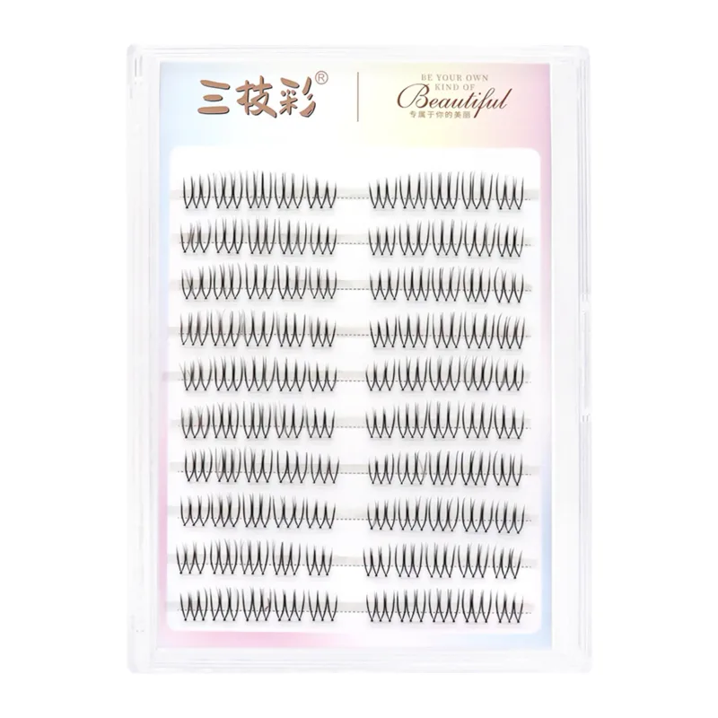 الرموش الصناعية C حليقة طبيعية و Wispy Lash Wisps Manga رموش ذاتية اللصق مثالية للفتيات ليلاً أدوات مكياج العيون