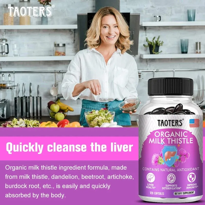 6X Organic Milk Thistle Extract Capsules Help Liver Detox & Cleanse Liver Antioxidant Detox Overall Health — image 5