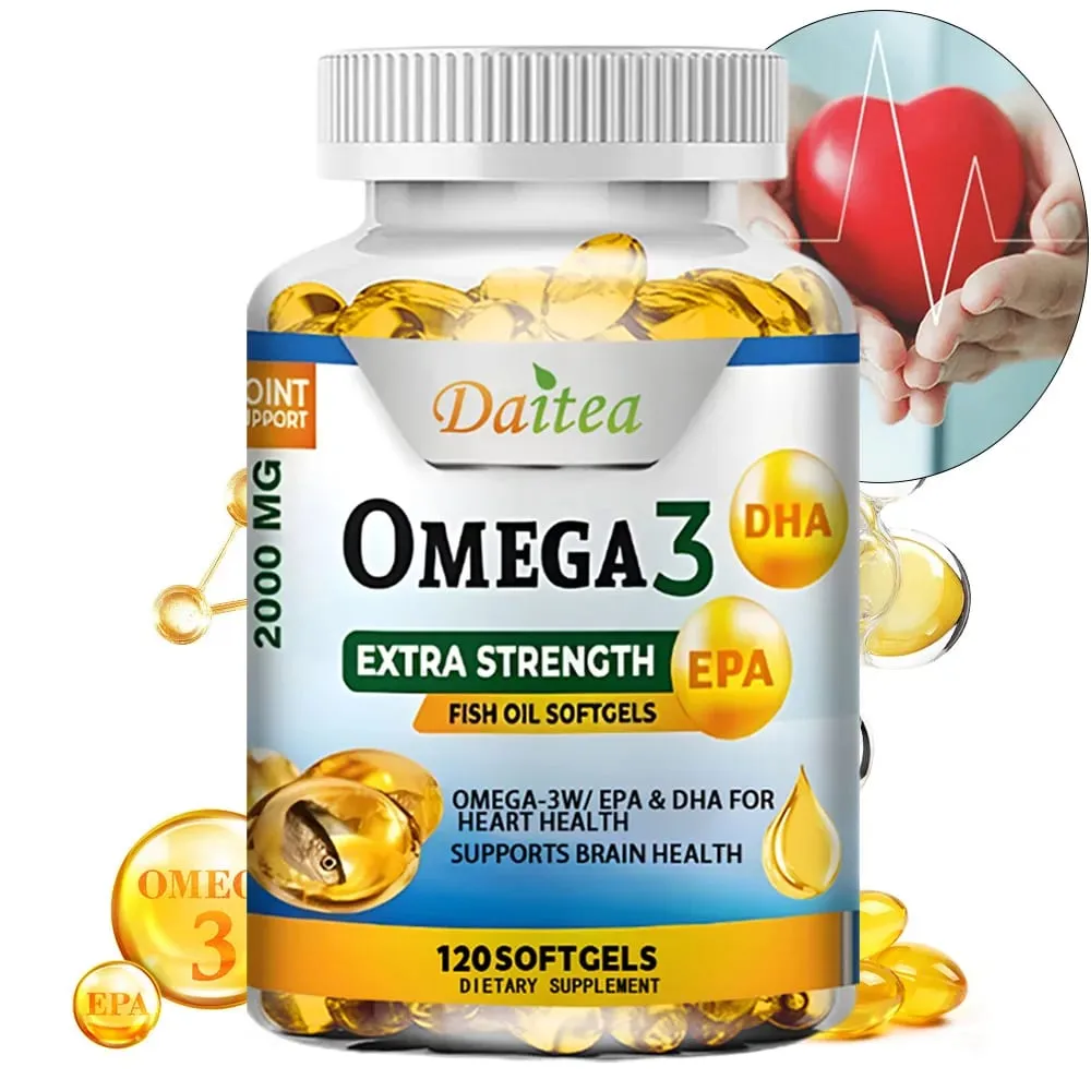 Ang Omega 3 Fish Oil 2000mg Softgels na may EPA at DHA ay sumusuporta sa Heart Brain Joint at Eye Health ay nagpapalakas ng Nerve Function at Immunity — image 1