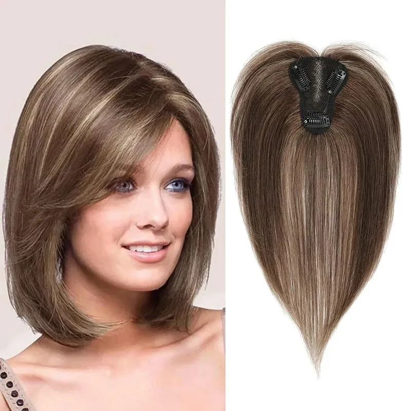 Wig Piece for Women with Bangs Covering Their White Hair and a Thin Invisible Replacement Piece for Their Hair — image 12