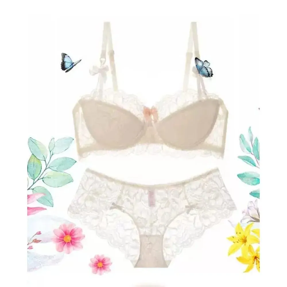 Conjunto de sutiã meia xícara de verão, tendência, fino, grande, minimizador de busto, lingerie de abstinência, para mulheres, sono diário, roupa casual — image 3