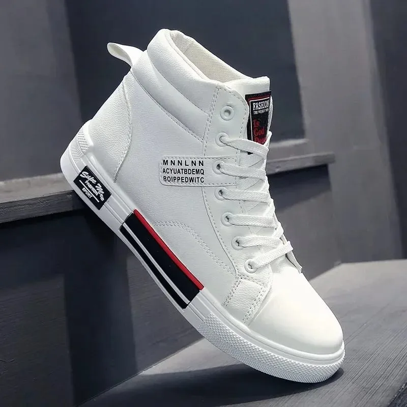 Fashion Korean High-top Shoes Breathable Jogging Sneakers Soft Sole Men's Casual Sports Shoes Youth Board Shoe Men's Short Boots