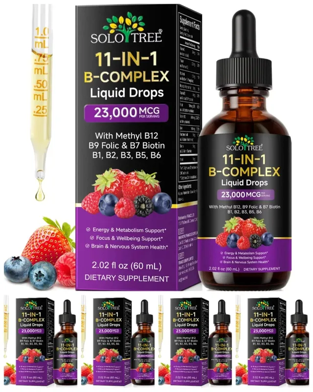 11 em 1 gotas de complexo de vitamina B 23000mcg suplemento líquido oral de vitamina B para suporte diário de energia e bem-estar 30 ml — image 7