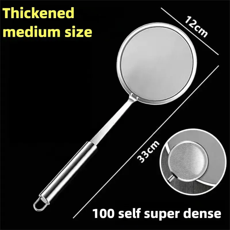 Filter Scoop Stainless Steel Fat Skimmer Spoon Fine Mesh Strainer Food Strainer With Handle Kitchen Oil Skimmer Strainer — image 10