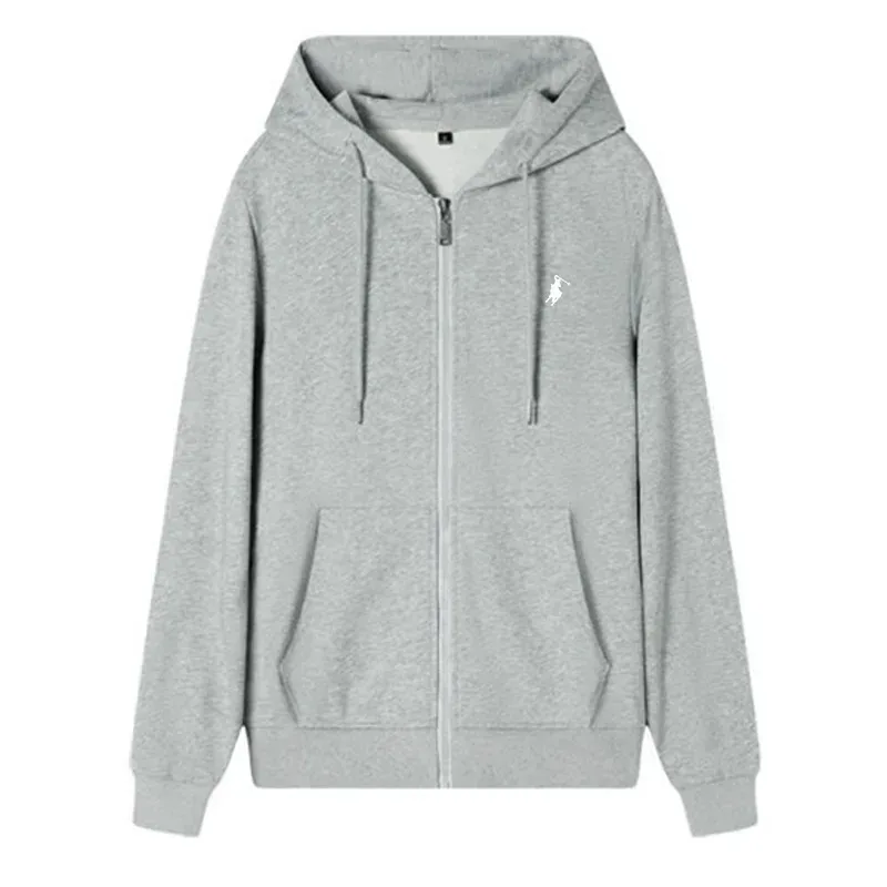 O novo outono e inverno casual masculino roupas esportivas moda ao ar livre jogging fitness zíper moletom com capuz e quente — image 3