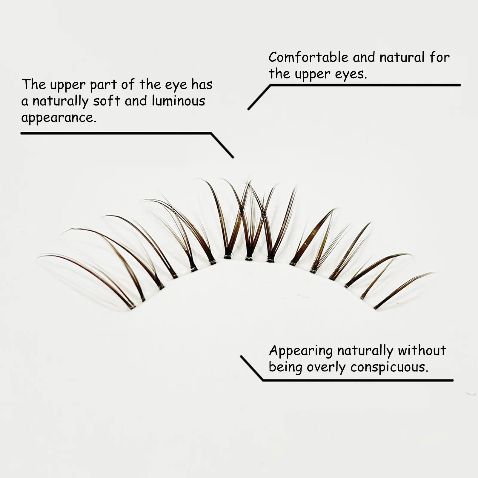 3/10 Rows Sweet Brown Wispy False Eyelashes Natural Airy Manga Style Eyelash Extension For Beginners 7-12mm Perfect Eye Makeup — image 6