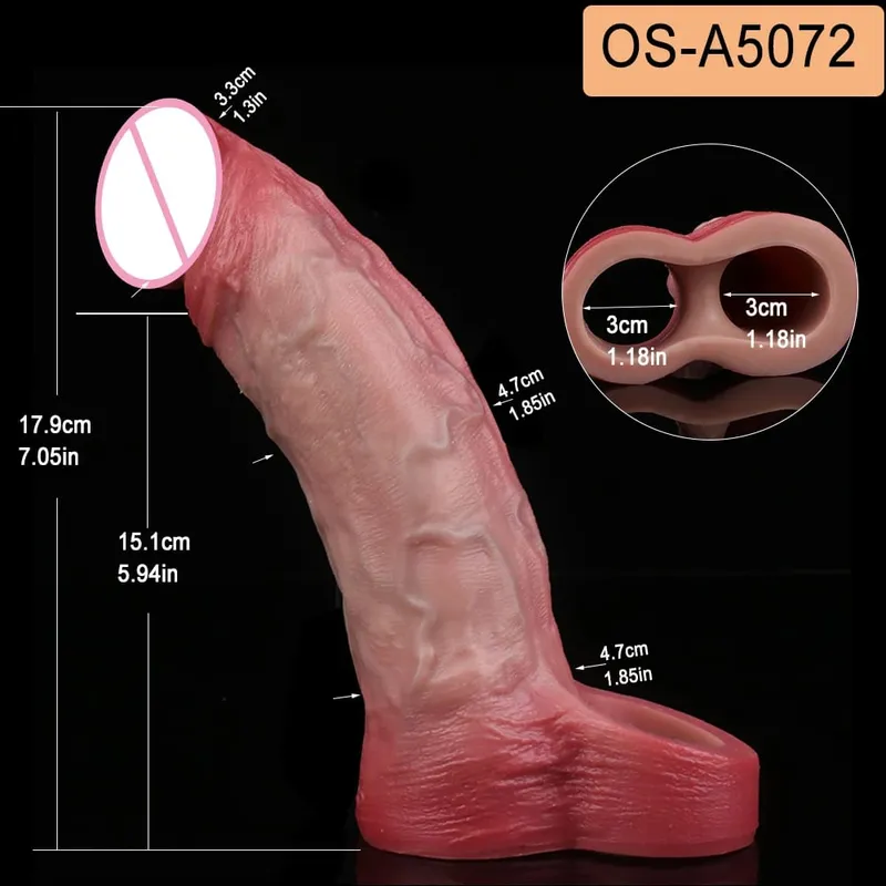 Close Head Realistic Penis Sleeve Szexjátékok férfiaknak Késleltetett magömlés Púshosszabbító Pároknak Sex Pleasure Sexshop — image 25