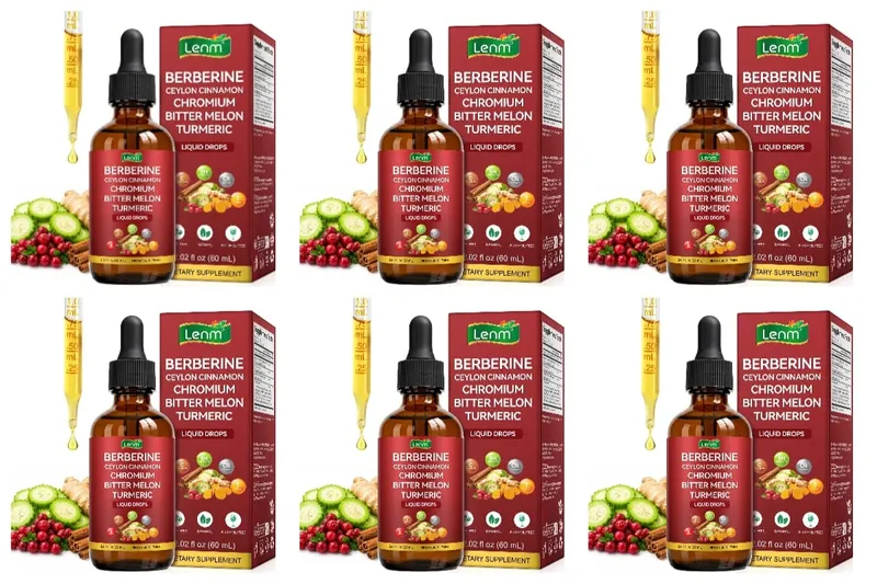 Lenm Berberine Liquid Drops with Ceylon Cinnamon Chromium Bitter Melon Turmeric for Metabolic Wellness Support 60ml 30 Servings — image 10