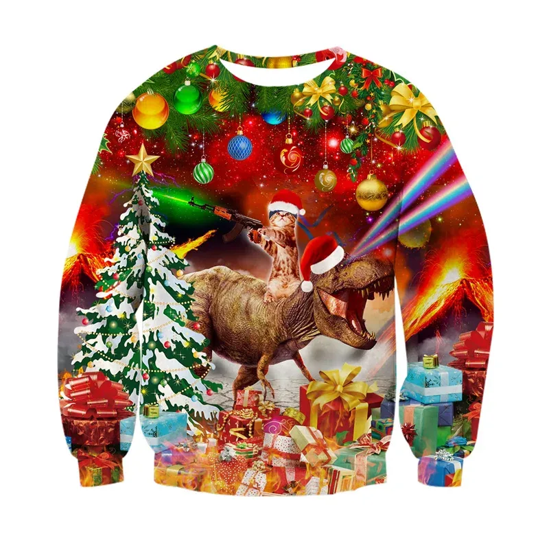 Fashion Ugly Christmas Sweater Men Women 3d Printing Funny Xmas Sweatshirt Crewneck Long Sleeve Pullover Oversized Hoodies — image 8
