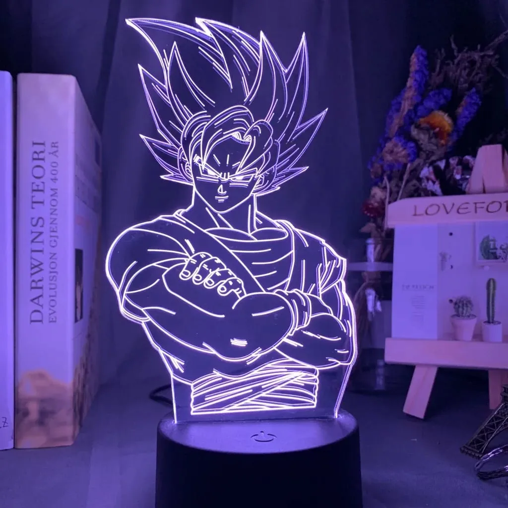 Dragon Ball Z Anime Figures Goku Vegeta Gohan Broly 3D Lamp PVC Action Figures Toys for Children Trunks Buu Super Saiyan Gifts — image 2